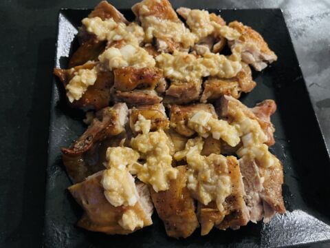 鶏ももオーブン焼きネギ味噌添え
